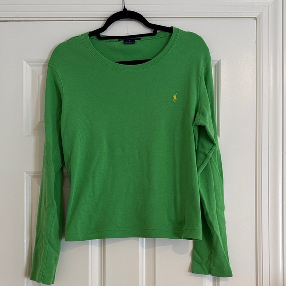 Ralph Lauren Vibrant Green Long Sleeve Tee - Picture 1 of 4